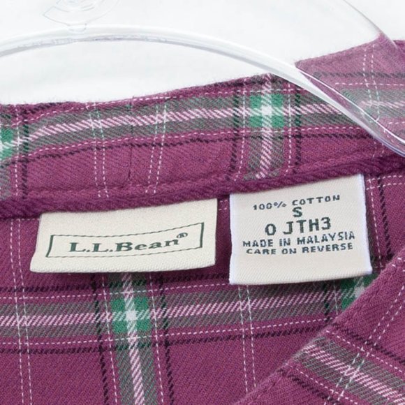 LL Bean Smocked Button Down Plaid Shirt Women's Size Small - Picture 4 of 7